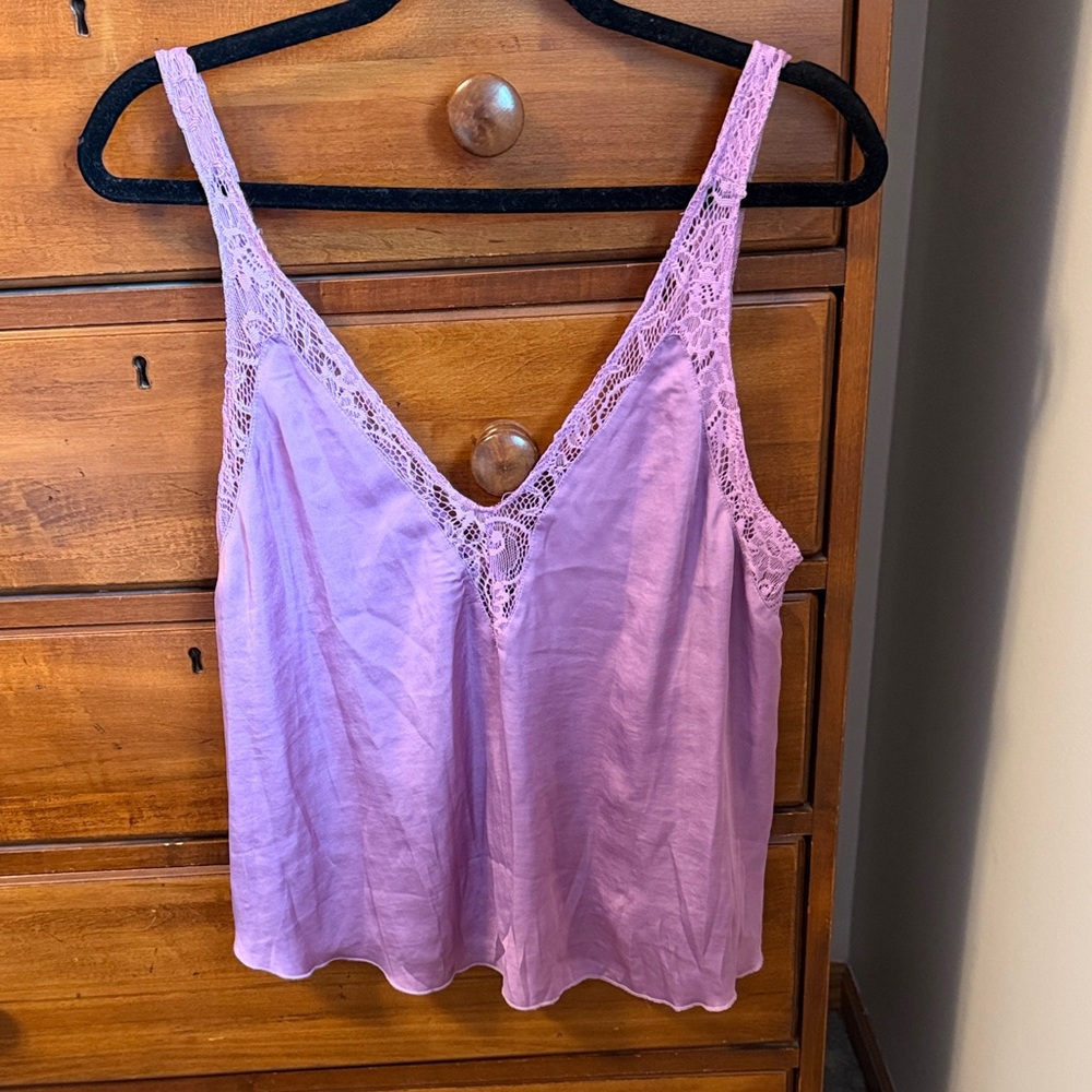 Free People Purple Lace Tank Top